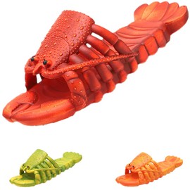 BING RUI CO Lobster Slippers Funny fish slippers Summer Beach Essentials and Holiday Gifts for Unisex(Lobster-red-42-43)