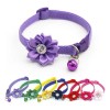 Collar Gato Diseño Flor Cascabel Broche Suave Ajustable
