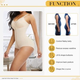 FeelinGirl Women's Shapewear Tight Fitting Bottoms with Adjustable and Detachable Straps, Slimming Shapewear Beige XXL