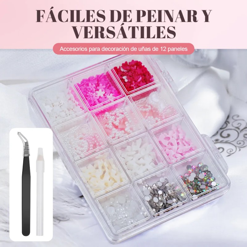 Decoracion De Uñas Acrílica 3d Lazo Flores Uñas Arte Diy