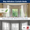 Bay Window Curtain Rods 1 Inch Rustproof Metal Corner Curtain