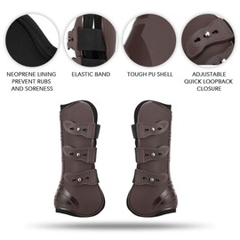 LIXADA Horse Front and Rear Leg Protectors Horse Boots Leg Protectors Leg Protectors Leg Guards Adjustable Easy Installation Equine Equipment 2pcs/4pcs