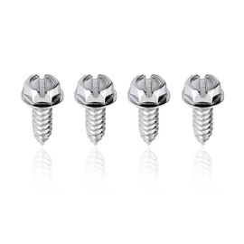 4 PCS License Plate Screws Kit, Stainless Steel License Plate Bolts, Hexagon Head Screws for License Plate, Universal for Front License Plates & License Plate Frame Covers Of Cars Trucks Suvs (Sliver)