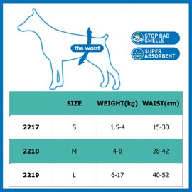 BPS BPS-2218 Male Dog Pet Hygiene Pants 3 Sizes to Choose From 30 Pack