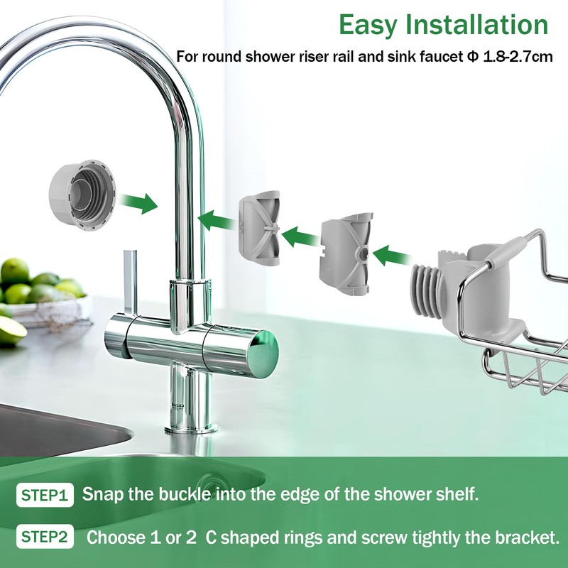 CoFvHo Shower Caddy Shelf No Drill 2 Pcs, Stainless Steel