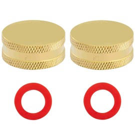 Litorange Pack of 2 Lead-Free Brass Union Nuts, (G 3/4) Male Thread Sealing Cap for Washing Machine Hot, Cold, Central Heating Piping, Compressed Air and Gas Applications