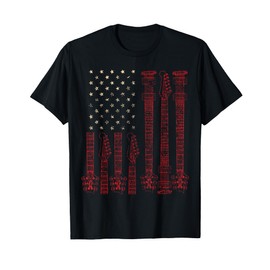 American Flag Guitar 4th of July Patriotic Musician Women Men T-Shirt