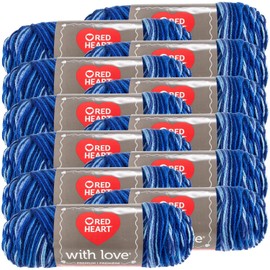 Red Heart Love Yarn-12/Pk-Deep, 12/Pk, Deep Blues 12 Pack