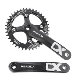 Mountain Bike Crankset, MTB Square Taper Crankset with 170mm Arm 104 BCD, Compatible with Single Speed Bicycle and 8/9/10/11 Speeds Bicycles, Optional 32T/34T/36T/38T/40T/42T Chainring Crank Set (40T)