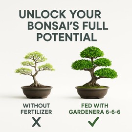 Gardenera Premium Bonsai Fertilizer – Slow-Release Bonsai Tree Food for Compact Growth, Dense Branching & Healthy Roots | Ideal for All Bonsai & Money Trees [1 Quart]