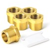 TAISHER 5 Pcs Brass Reducer Hex Bushing Threaded Pipe Fitting