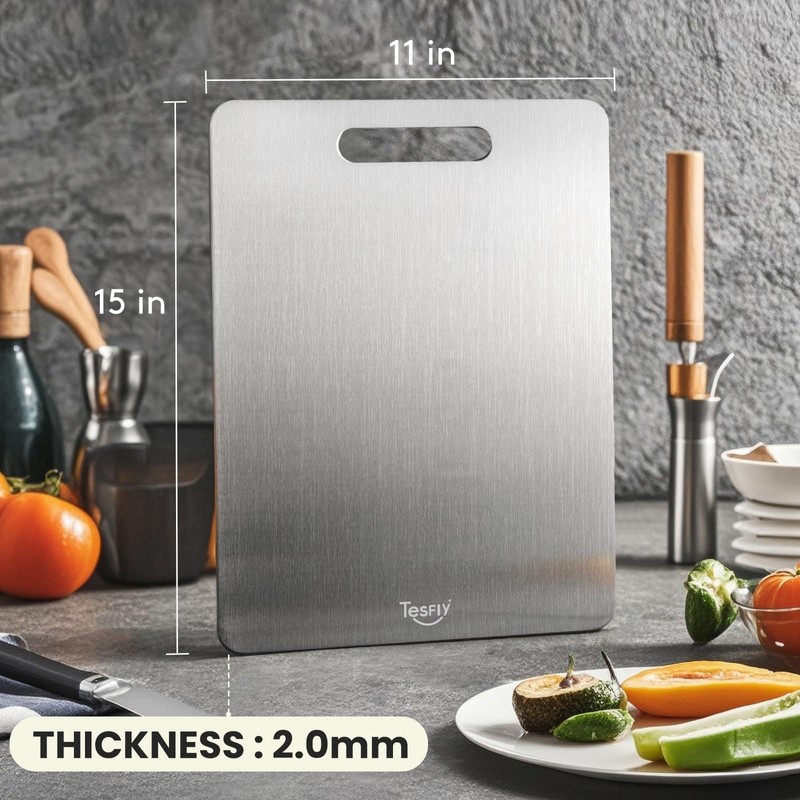 2 Pack Titanium Cutting Board - 100% Pure Titanium Cutting