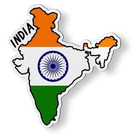 India Map with Flag Magnet for Car Fridge Locker Metal Door - 4.5"