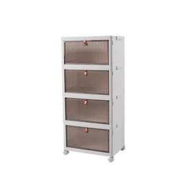 Coziena 4 Tier Stackable Closet Organizers and Storage，Storage Bins with lids，Closet Organizer，Pantry Organizers and Storage，Storage Cabinet