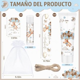 Juego de 25 unidades, 125 unidades, We Can Bearly Wait Bear Baby Shower Favor, premio, regalo de fiesta, crema de manos a granel, bálsamo labial, lima