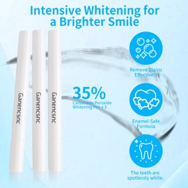 Ganencsnc Teeth Whitening Kit for Sensitive Teeth | 32X LED Light, 3 Teeth Whitening Gel Pens & 1 Remineralization Pen |Wireless with Tray ，35% Carbamide Peroxide Teeth Whitener