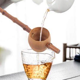 TOPINCN Tea Infuser, Handmade Tea Strainer Natural Bamboo Tea Filter - Kitchen Tool for Chinese Tea Ceremony (#4)