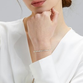 KRKC&CO Women’s Tennis Bracelets, 14K Gold Plated Stainless Steel Iced Out Bracelet 5mm 7.5in, Anti-Tarnish Nickel-Free, 5A CZ Zircon Shiny Hand Jewelry Gift for Her Woman Mom