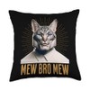 Funny Bootleg Mewing Cat Looksmaxxing Meme Mew Bro Mew Throw