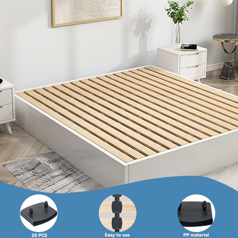 SCHUIWINNER 20Pcs Plastic Bed Slat Holders Kits Connecting Accessories Bed