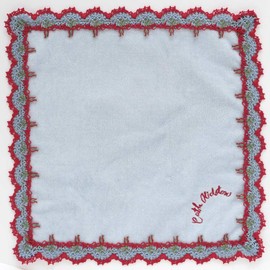 Cath Kidston 001362-0001-02 Large Towel Handkerchief 11.0 inches (28 cm) Bouquet Lace (Blue) Women's Towel Hand Towel Approx. 11.0 inches (28 cm)
