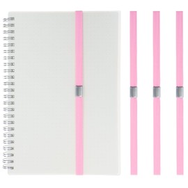 Mini Skater Elastic Planner Bands Book Page Markers for Hardcover Journal Notebook Book Lovers- Stretchy Closure Reading Straps to Holds Planner Closed, Fit Notebooks from 8" to 11” in Height, Pack of 4 (Pink)