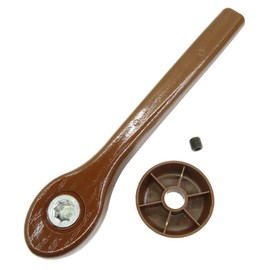 CNTASHI Lever Style Recliner Handle Star Hole Fits Lazy Boy Footrest Handle Release Right/Left Hand Side,11in Long with Set Screws and Escutcheon,Brown