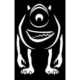 LLI Monsters Inc Mike | Decal Vinyl Sticker | Cars Trucks Vans Walls Laptop | White | 5.5 x 3.6 in | LLI1065