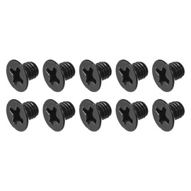 METALLIXITY Phillips Flat Head Screws (M4 x 5mm) 50Pcs, Carbon Steel Machine Screws - for Glasses Watch and Other Small Electronics, Black
