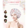 Aquior Shower Caps, Double Layer Waterproof Shower Cap for Women,