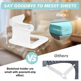 AABDTYYD Bed Sheet Straps - Pack of 4, Strong Mattress Holder for Single, Double, Queen & King | Bed Sheet Holder with Firm Hold, Easy Installation, Adjustable & Reusable