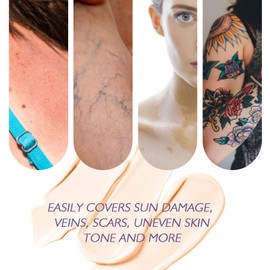 Waterproof Cover Cream, Conceal Spider Veins, Tattoos, Scars - Leg & Arm Make-Up, Foundation - 1 Piece
