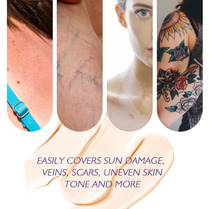 Waterproof Cover Cream, Conceal Spider Veins, Tattoos, Scars - Leg