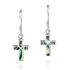 Aeravida Mini Cross Inlaid Abalone Shell .925 Sterling Silver Dangle