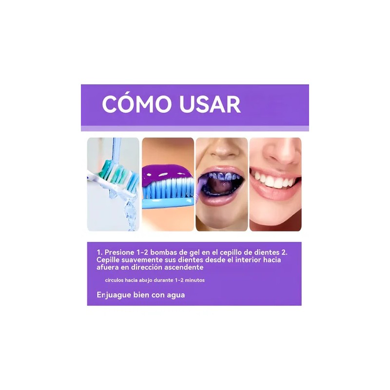 Pasta De Dientes Morada Para Blanquear Los Dientes 30ml