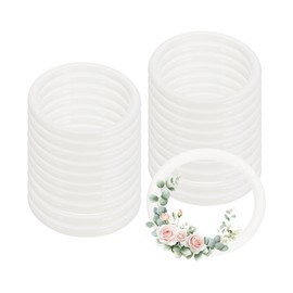 PATIKIL 20 Pcs Dream Catcher Rings, 2 inch Floral Macrame Plastic O Rings DIY Round Plastic Hoops for Crochet Craft Making Wall Hanging Wedding Wreath Christmas, White
