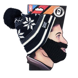 Beard Head Stubble Bumper Beard Beanie - Original Handmade Knit Hat and Removable Beard