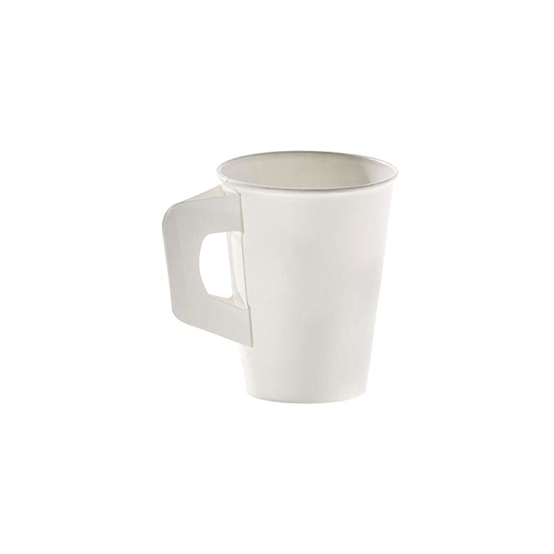 VEPATIM 80 Coffee Cups with Handles White Cardboard Coated 180