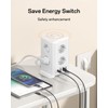 Multi-socket with USB-C 8-way power strip with switch, power strip