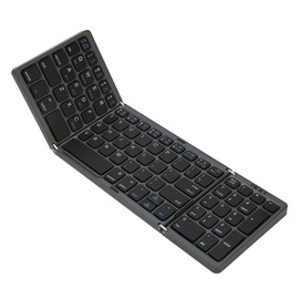 Teclado Bluetooth Plegable, Teclado Inalámbrico Plegable Multidispositivo de 81 Teclas con Teclado Numérico, Teclado de Viaje Portátil para Computadora Portátil, Tableta,