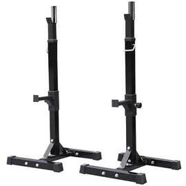 Yaheetech Pair of Adjustable Squat Rack Standard 44-70 Inch Barbell Rack, Solid Steel Squat Stands Bench Press Storage Home Gym Portable Dumbbell Stands