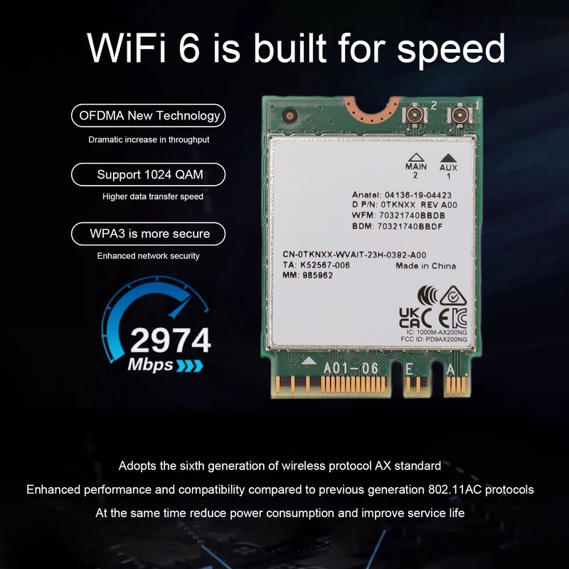 1650X AX200 Network Card Wifi6 5G Dual Band BT5.2 High