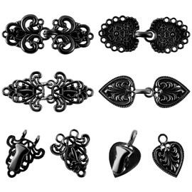 4 Pieces Vintage Sweater Shawl Clips Brooches and Pins for Women Sweater Clips Cardigan Clip Dress Clips Back Cinch (Black)