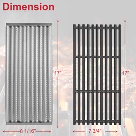 GLOWYE 17 Inch Grill Grates Replacement for Charbroil Tru-Infrared 463355220 463243016 463242516 463367016 463246018 463346017 Gas Grill, Cast Iron Cooking Grates fits G474-0017-W1 G466-0025-W1