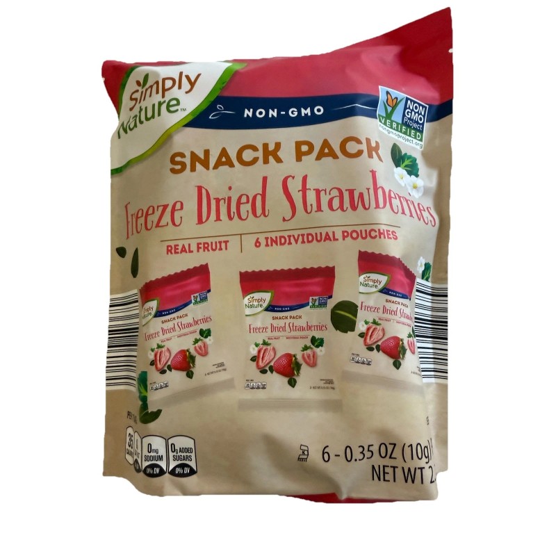 Simply Nature Freeze Dried Strawberries Snack Pack 6 - 0.35Oz
