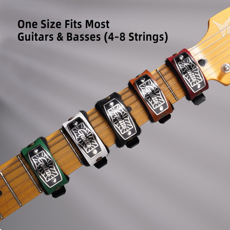 GUITTO Guitar String Mute Dampener, Fretboard Muting Wraps with Built-in