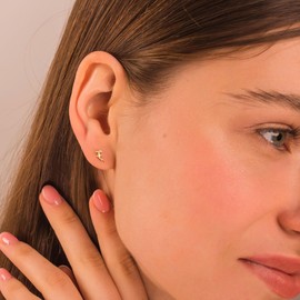 Plenky Tiny Flat Back Earrings - 14k Gold Plated Whale Earrings Whale shark jewelry for Women Gifts