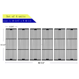 Leship 19 3/4" Grill Grates Replacement for Chargriller 3001, 5050, 3008, 3030, 3725, 4000, 5252, King Griller 3008, 5252 and Other Grills, 6 PCS Cooking Grid Grates