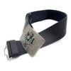 Tartan Tweeds Plain Leather Kilt Belt and Thistle Buckle S