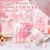 Hosuly 50 Pcs Pink Bow Clear Plastic Gift Bags with